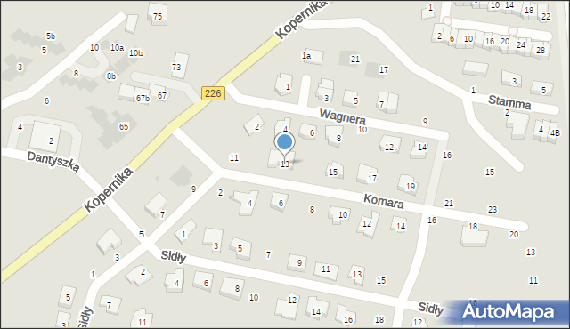 Pruszcz Gdański, Komara Władysława, 13, mapa Pruszcz Gdański