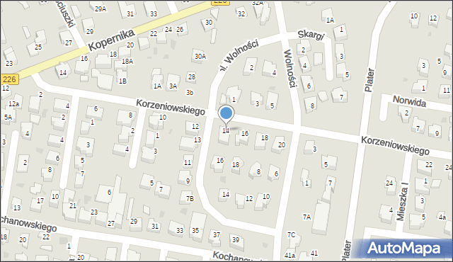 Pruszcz Gdański, Korzeniowskiego Józefa Konrada, 14, mapa Pruszcz Gdański