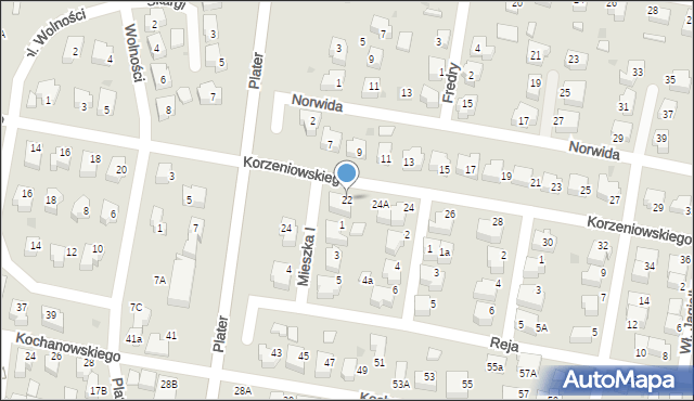 Pruszcz Gdański, Korzeniowskiego Józefa Konrada, 22, mapa Pruszcz Gdański