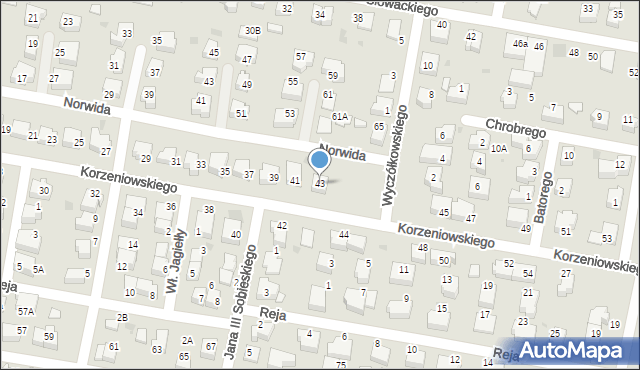 Pruszcz Gdański, Korzeniowskiego Józefa Konrada, 43, mapa Pruszcz Gdański