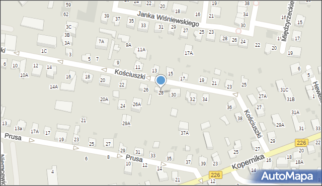 Pruszcz Gdański, Kościuszki Tadeusza, gen., 28, mapa Pruszcz Gdański