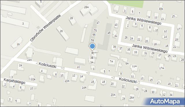 Pruszcz Gdański, Kościuszki Tadeusza, gen., 3C, mapa Pruszcz Gdański