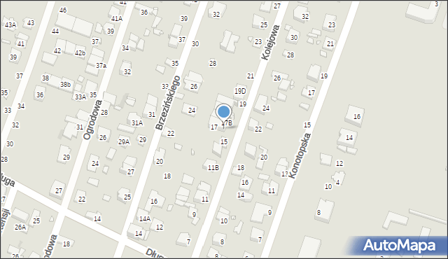 Pruszków, Kolejowa, 17A, mapa Pruszków