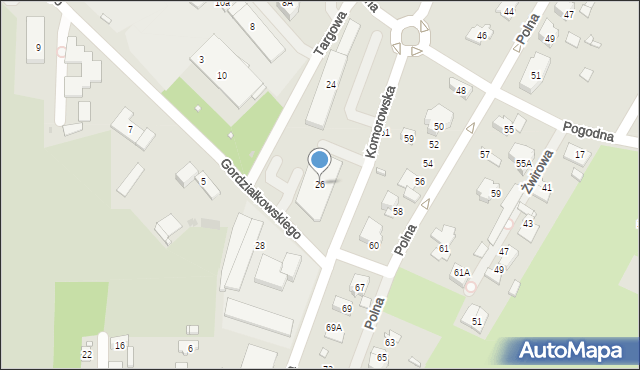 Pruszków, Komorowska, 26, mapa Pruszków