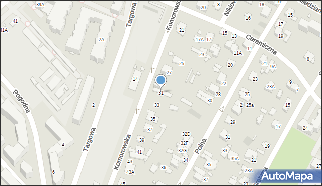 Pruszków, Komorowska, 31, mapa Pruszków
