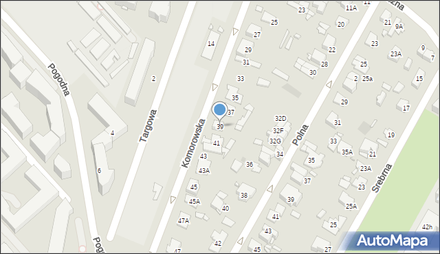 Pruszków, Komorowska, 39, mapa Pruszków