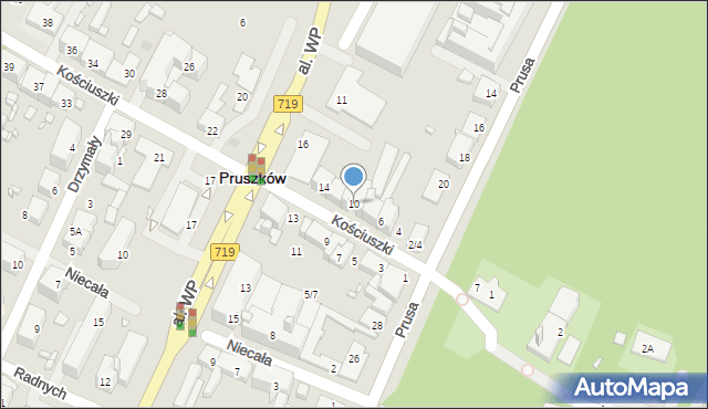 Pruszków, Kościuszki Tadeusza, gen., 10, mapa Pruszków