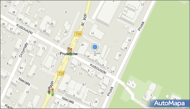 Pruszków, Kościuszki Tadeusza, gen., 12, mapa Pruszków