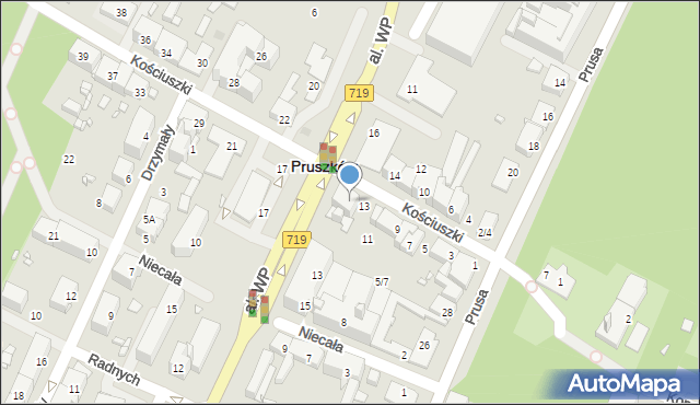 Pruszków, Kościuszki Tadeusza, gen., 15, mapa Pruszków