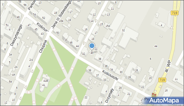 Pruszków, Kościuszki Tadeusza, gen., 40, mapa Pruszków