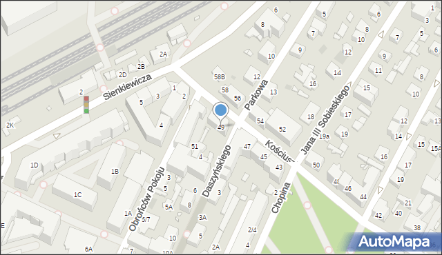 Pruszków, Kościuszki Tadeusza, gen., 49, mapa Pruszków