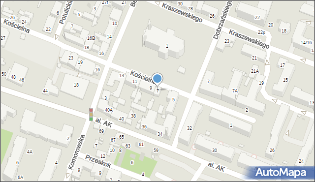 Pruszków, Kościelna, 7, mapa Pruszków
