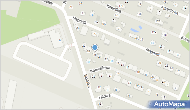 Pruszków, Konwaliowa, 26, mapa Pruszków