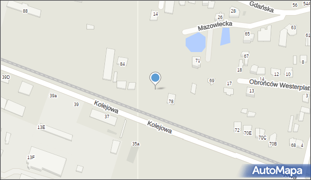 Przasnysz, Kolejowa, 80, mapa Przasnysz