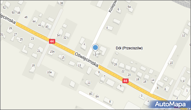 Przeciszów, Kolejowa, 2, mapa Przeciszów