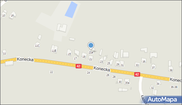 Przedbórz, Konecka, 21a, mapa Przedbórz