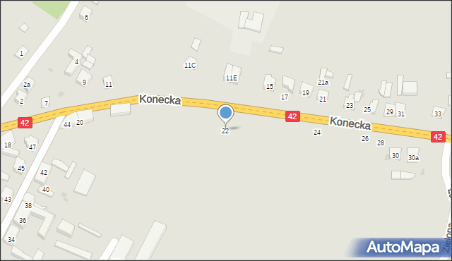 Przedbórz, Konecka, 22, mapa Przedbórz