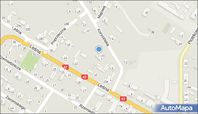 Przedbórz, Korycińska, 9, mapa Przedbórz