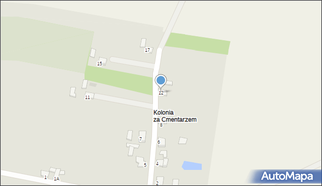 Przedecz, Kolonia za Cmentarzem, 12, mapa Przedecz