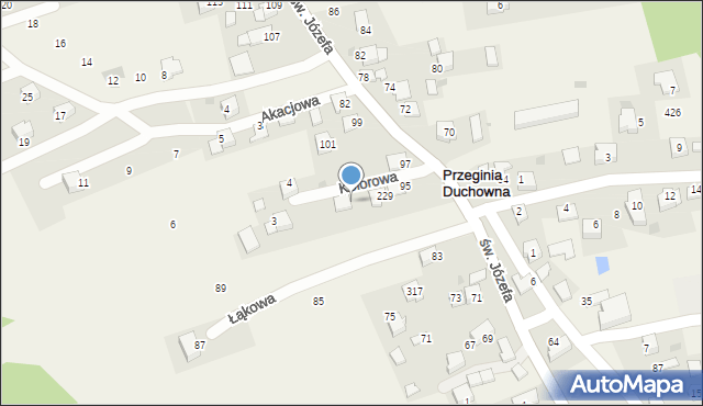 Przeginia Duchowna, Kolorowa, 1, mapa Przeginia Duchowna