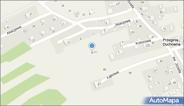 Przeginia Duchowna, Kolorowa, 6, mapa Przeginia Duchowna