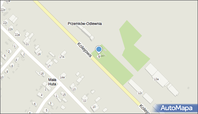 Przemków, Kolejowa, 9, mapa Przemków