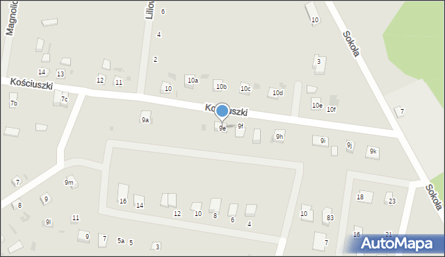 Przemków, Kościuszki Tadeusza, gen., 9e, mapa Przemków