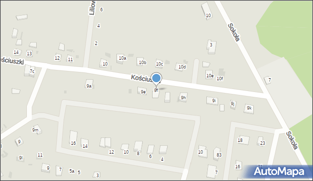 Przemków, Kościuszki Tadeusza, gen., 9f, mapa Przemków