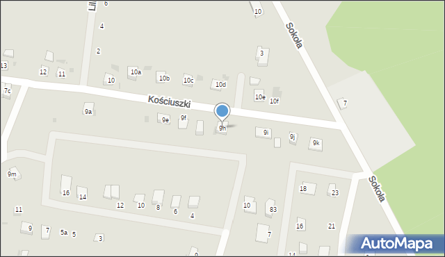 Przemków, Kościuszki Tadeusza, gen., 9h, mapa Przemków