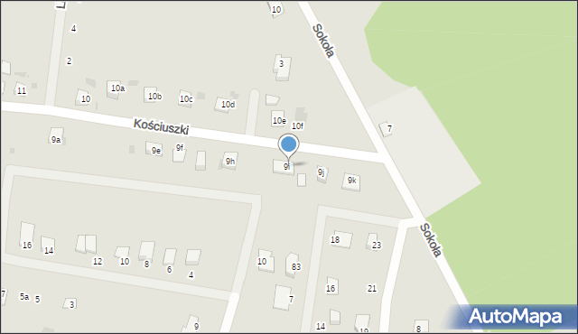 Przemków, Kościuszki Tadeusza, gen., 9i, mapa Przemków