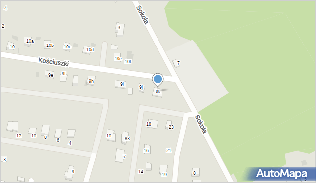 Przemków, Kościuszki Tadeusza, gen., 9k, mapa Przemków