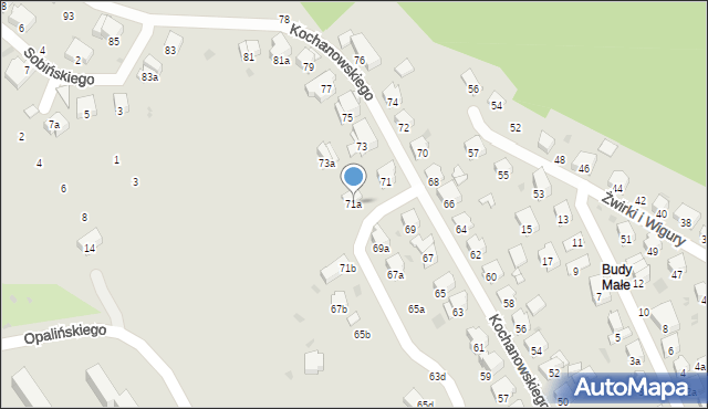 Przemyśl, Kochanowskiego Jana, 71a, mapa Przemyśla