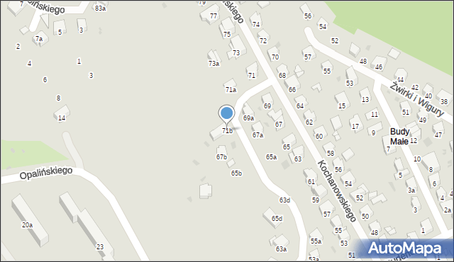 Przemyśl, Kochanowskiego Jana, 71b, mapa Przemyśla