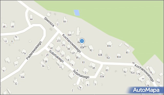 Przemyśl, Kochanowskiego Jana, 82a, mapa Przemyśla