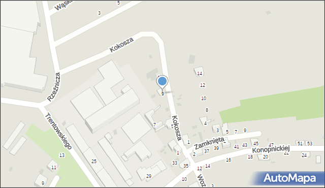 Przemyśl, Kokosza, 9, mapa Przemyśla