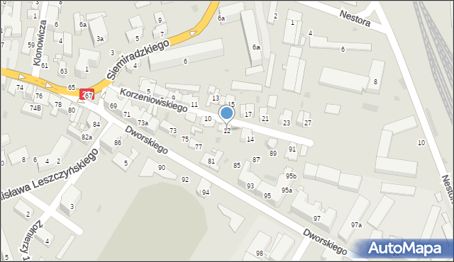 Przemyśl, Korzeniowskiego Józefa, 12, mapa Przemyśla