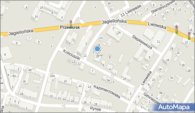 Przeworsk, Kościuszki Tadeusza, gen., 10, mapa Przeworsk