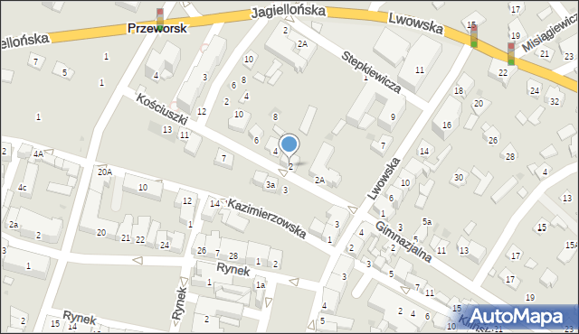 Przeworsk, Kościuszki Tadeusza, gen., 2, mapa Przeworsk