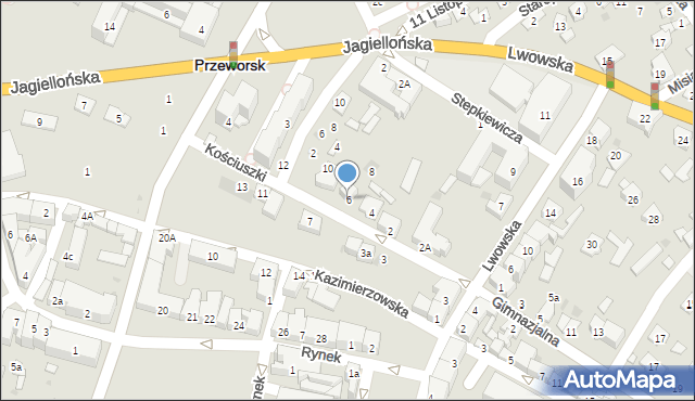Przeworsk, Kościuszki Tadeusza, gen., 6, mapa Przeworsk