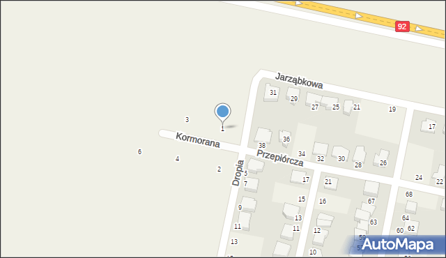 Przeźmierowo, Kormorana, 1, mapa Przeźmierowo