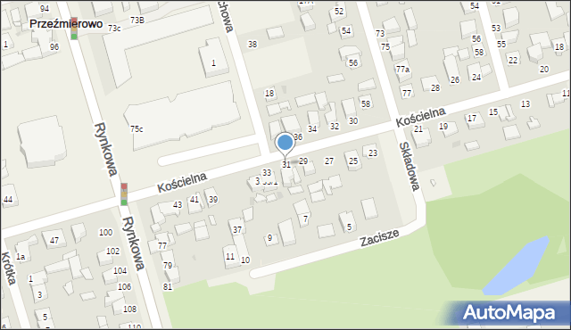 Przeźmierowo, Kościelna, 31, mapa Przeźmierowo