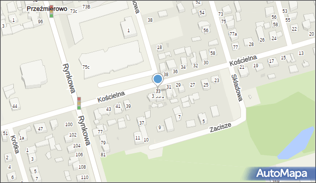 Przeźmierowo, Kościelna, 33, mapa Przeźmierowo
