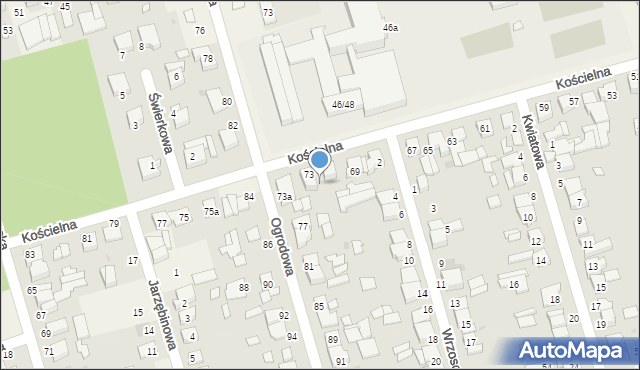 Przeźmierowo, Kościelna, 73b, mapa Przeźmierowo