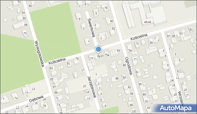 Przeźmierowo, Kościelna, 75, mapa Przeźmierowo
