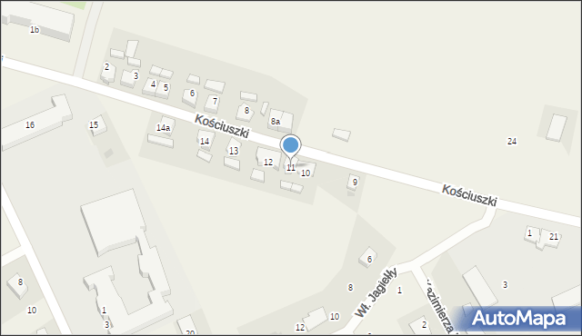 Przybiernów, Kościuszki Tadeusza, gen., 11, mapa Przybiernów
