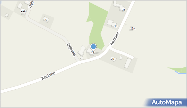 Przybradz, Koziniec, 31, mapa Przybradz