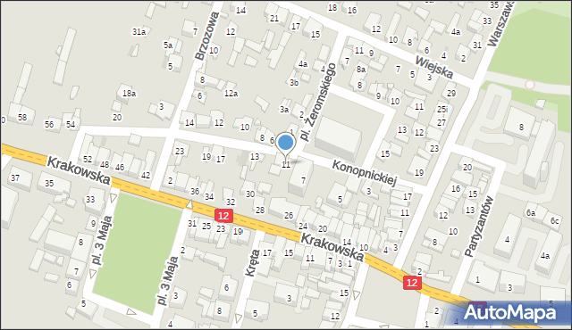 Przysucha, Konopnickiej Marii, 11, mapa Przysucha