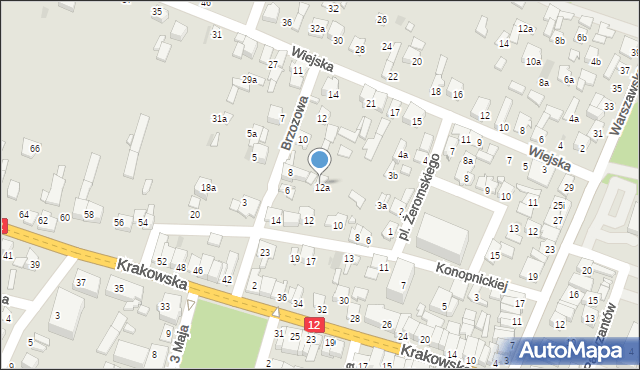 Przysucha, Konopnickiej Marii, 12a, mapa Przysucha