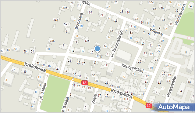 Przysucha, Konopnickiej Marii, 8, mapa Przysucha