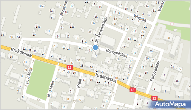 Przysucha, Konopnickiej Marii, 9, mapa Przysucha